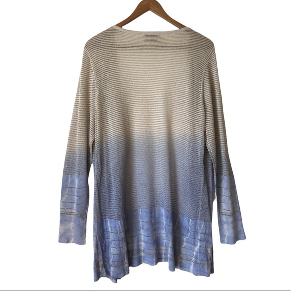 ***😀3 for $35/Tanjay Ombré Blue Tie Dye Cardigan, Gold Sparkle in the fabric. - Picture 8 of 12